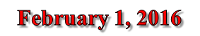 Text Box: February 1, 2016